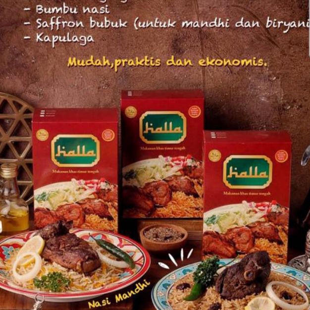 

{BISA COD} Beras Basmati dan Bumbu HALLA Untuk Nasi Mandi, Kebuli, Briyani Masakan Khas Timur Tengah