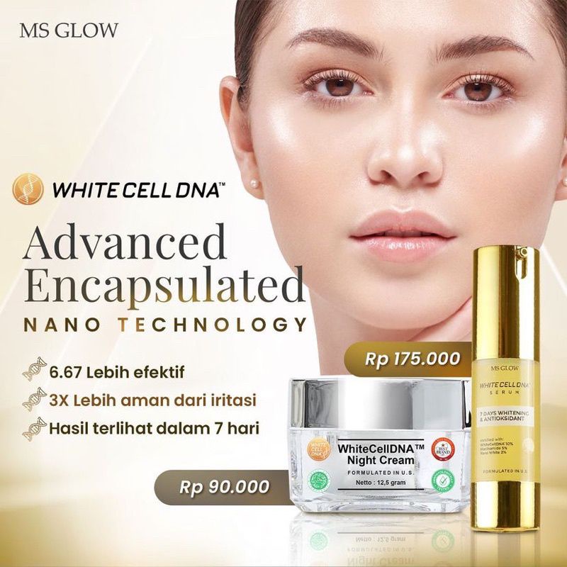 NEW Serum White Cell Dna Ms Glow / ORI BARCODE ESSENCE DNA SALMON MS GLOW / SERUM WHITE CELL DNA MS 