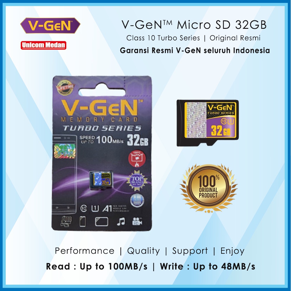 V-gen Micro SD 32 GB VGEN 32GB Class 10 TURBO Memory Card Non Adapter