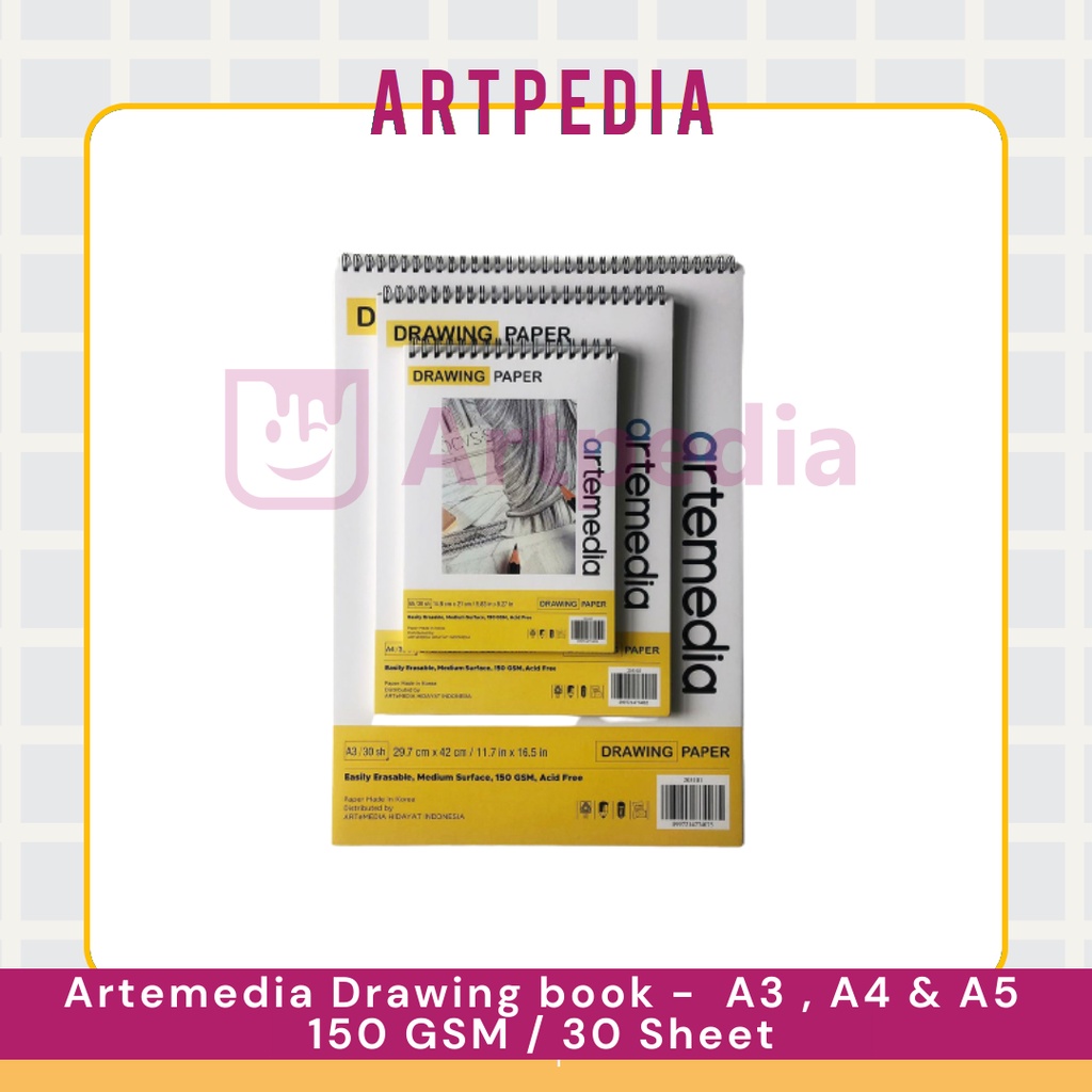 

Artemedia Drawing Book A3 A4 A5 - Buku Sketsa - Wire Bound Sketchbook