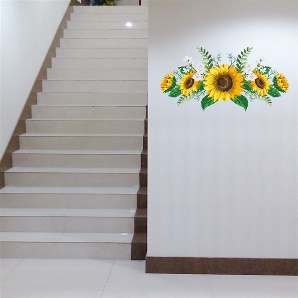 1pc Stiker Dinding Decal Desain Sunflower Model Anti-Air, Dapat Dicopot, Untuk Dekorasi