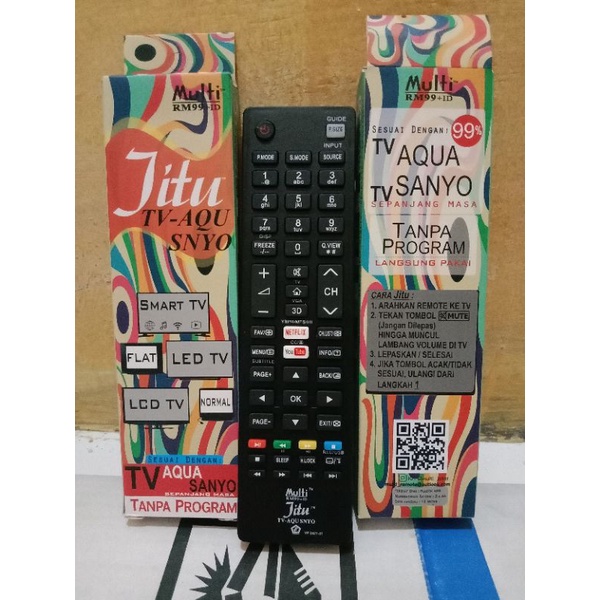 REMOT TV AQUA/SANYO SMART TV LED/LCD NETFLIX YOUTUBE