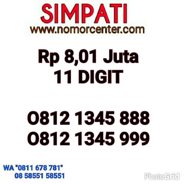 Nomer Cantik Simpati 11 Digit Seri Triple 888/999 _ 0812 1345 888 Terbaik #IN1 673