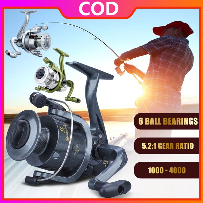 Sougayilang 3 Pilihan Warna Reel Pancing 1000-4000 Spinning Fishing Reel Gear Ratio : 5.2:1 Fishing Tackle yang hemat biaya