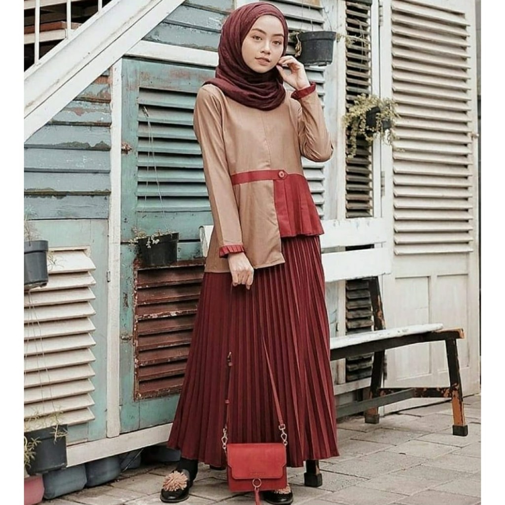 Rok Plisket Rempel Besar / Rok Plisket Wanita bahan premium