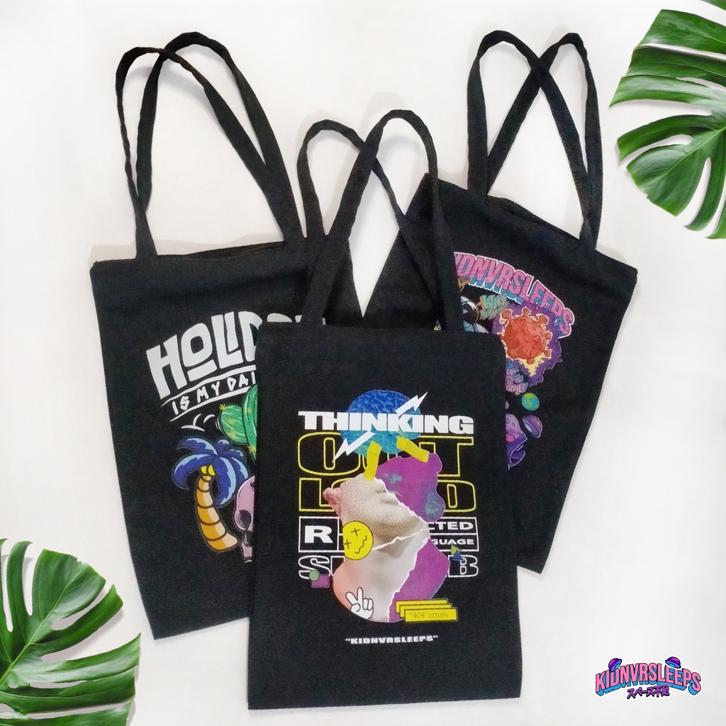 ToteBag RESLETING UNISEX Tote Bag Tas PRIA WANITA TOTEBAG Blacu 30x40cm Totebag ONE PIECE