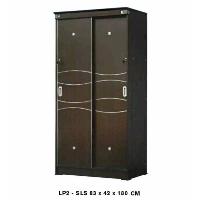  Lemari  Pakaian  2 Pintu Sliding  Full Panel Shopee Indonesia 