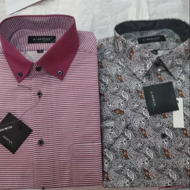 Kemeja motif ALISAN lengan pendek