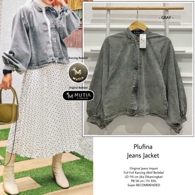Plufina jeans jacket by mutia / Jaket jeans muslimah tebal