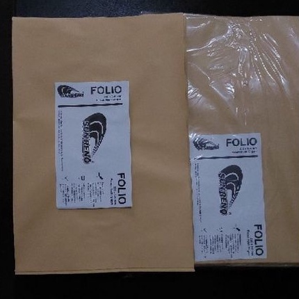 

Amplop Coklat ukuran FOLIO (23,534,5cm) no seal merk SUNRENO Isi 100 lembar/pak. Made in Indonesia