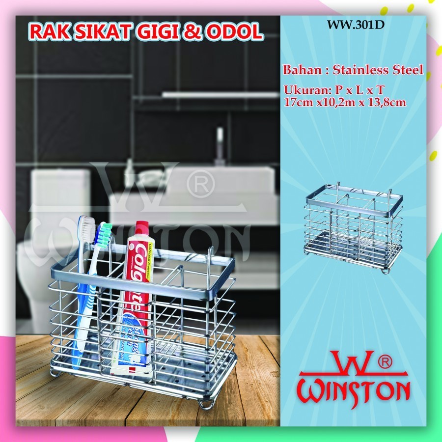 Rak Tooth Brush/Rak Holder Sikat Gigi Odol Stainless Winston WW 301 D winston surabaya