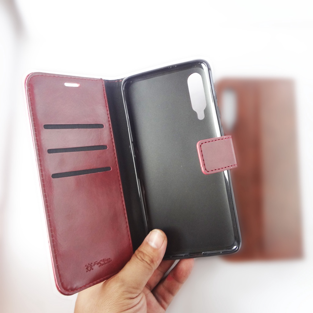(PAKET HEMAT) Fashion Selular Flip Leather Case VIVO V15 / V15 PRO / V17 PRO Flip Cover Wallet Case Flip Case + Nero Temperred Glass
