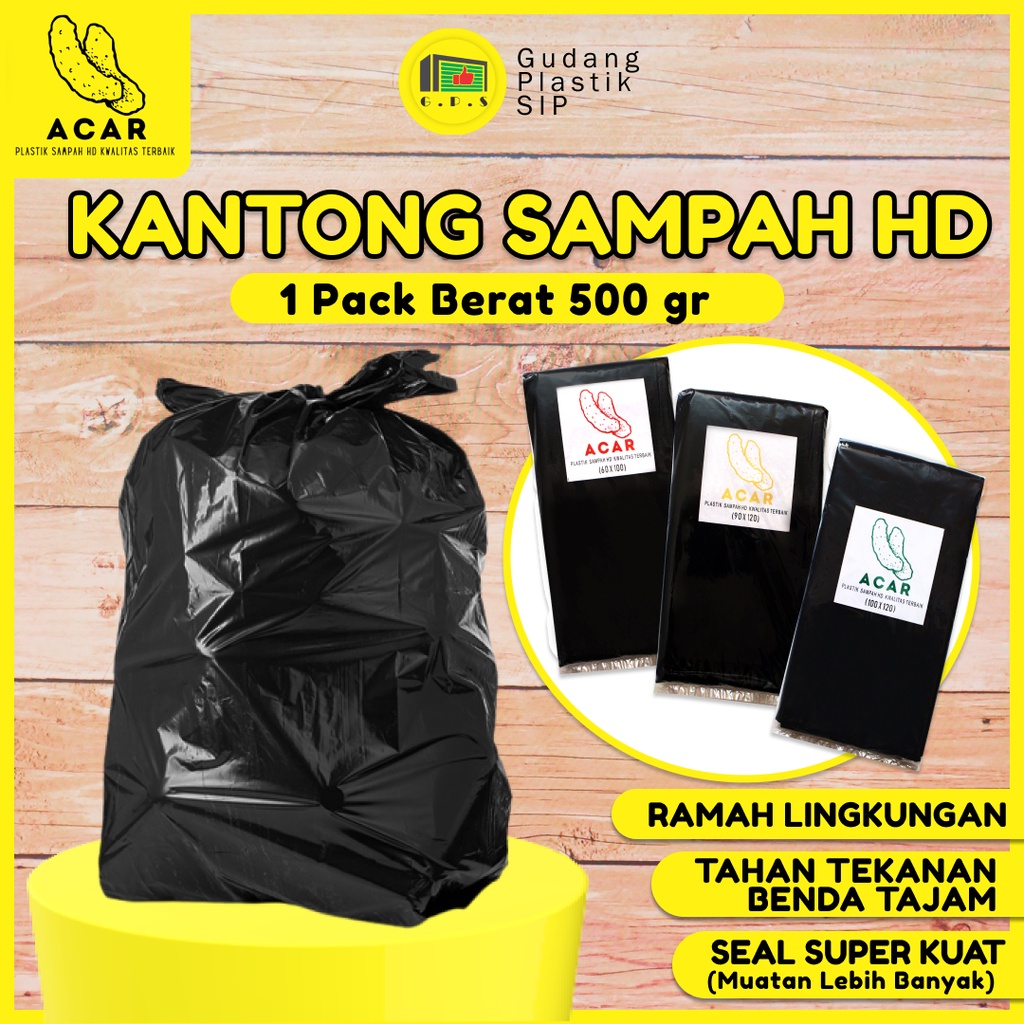 Kantong Plastik Sampah Hitam Trash Bag All Size Jumbo Size 500 Gr/Pack