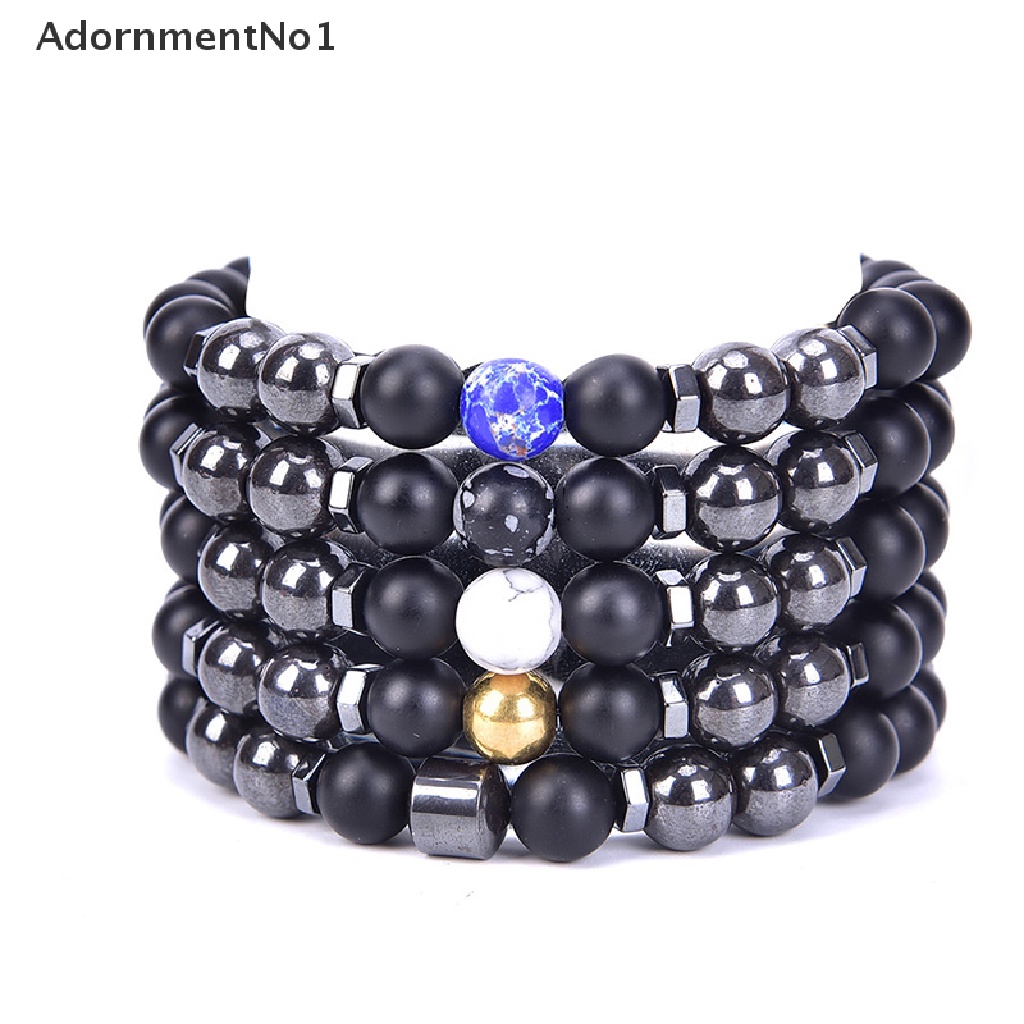 (AdornmentNo1) Gelang Manik Hematite Magnetik Warna Hitam Untuk Kesehatan