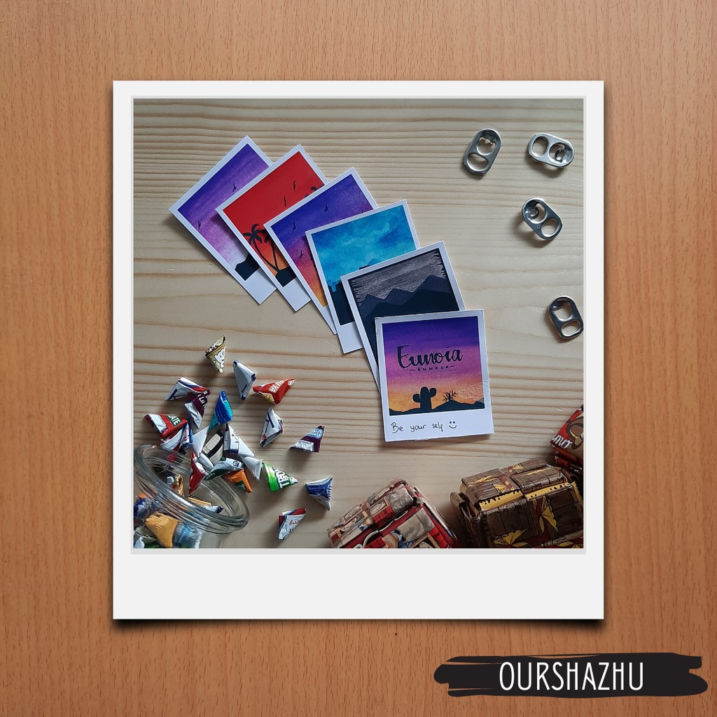 

6 pcs Sticker Polaroid Painting
