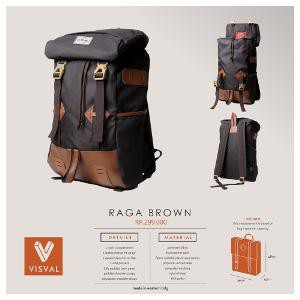 Tas Punggung   Backpack   Tas Laptop   Visval Bag   Raga Brown Limited