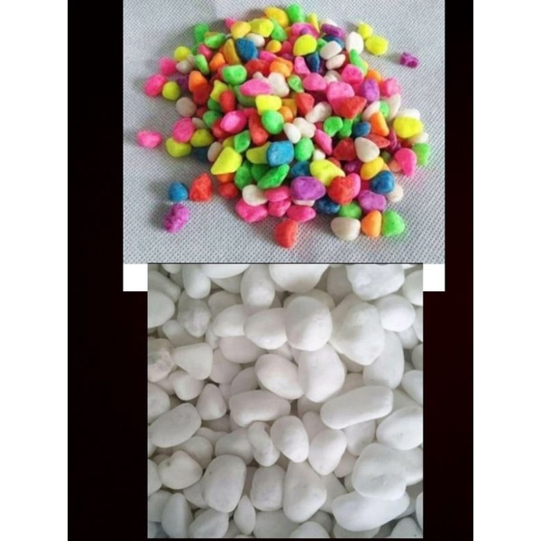 Batu Mix Warna Warni Import Dan Putih Salju (- + 130 Gram)