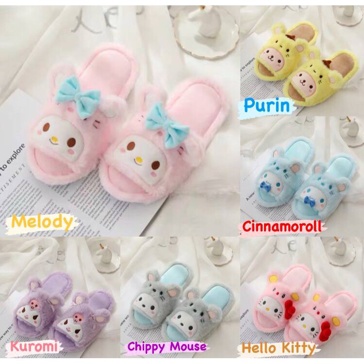 SANDAL RUMAH HELLO KITTY MELODY POMPOMPURIN KUROMI CINNAMOROLL