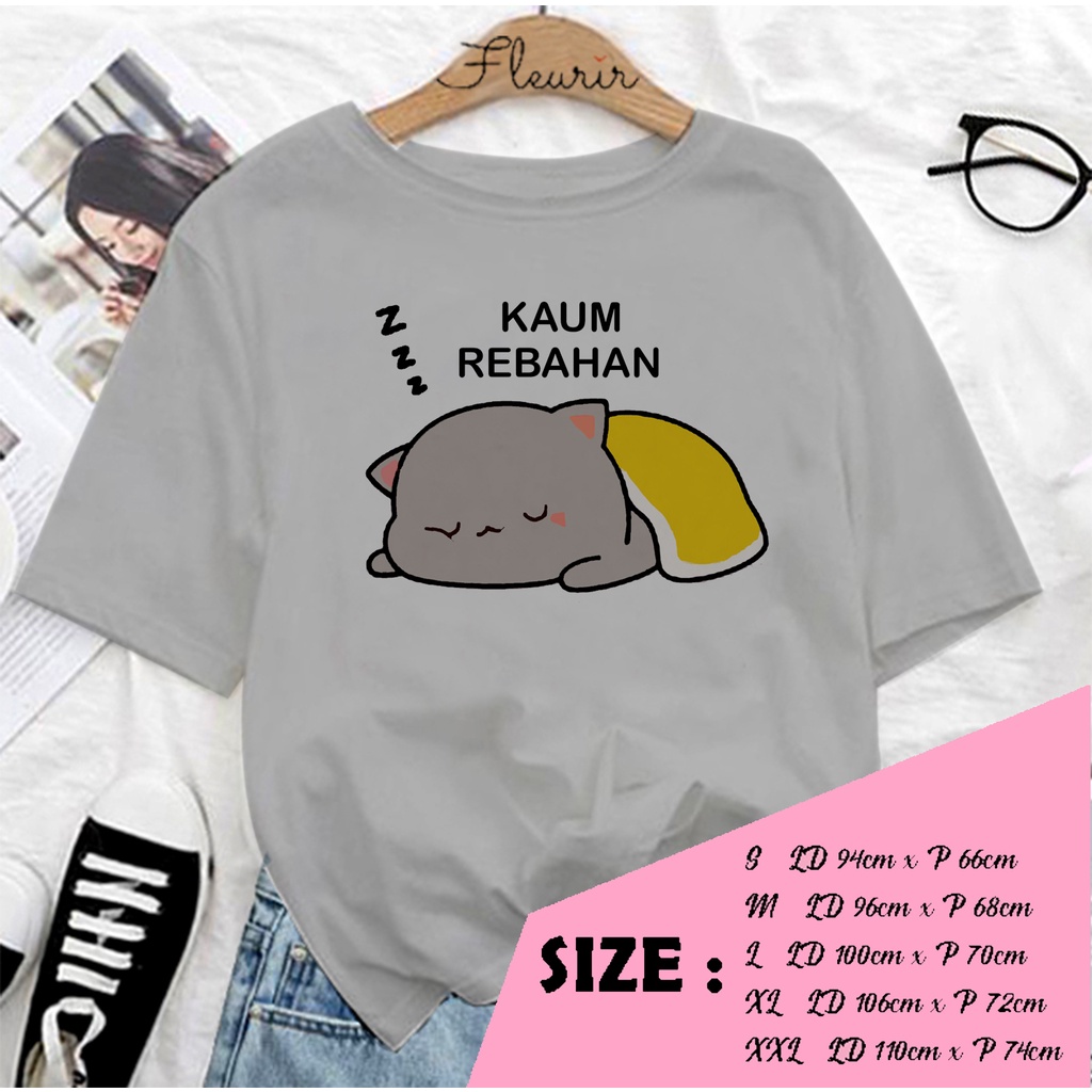 FLEURIR - COD KAOS PEACH REBAHAN OVERSIZE KATUN KAOS WANITA DEWASA TUMBLR TEE UNISEX JUMBO