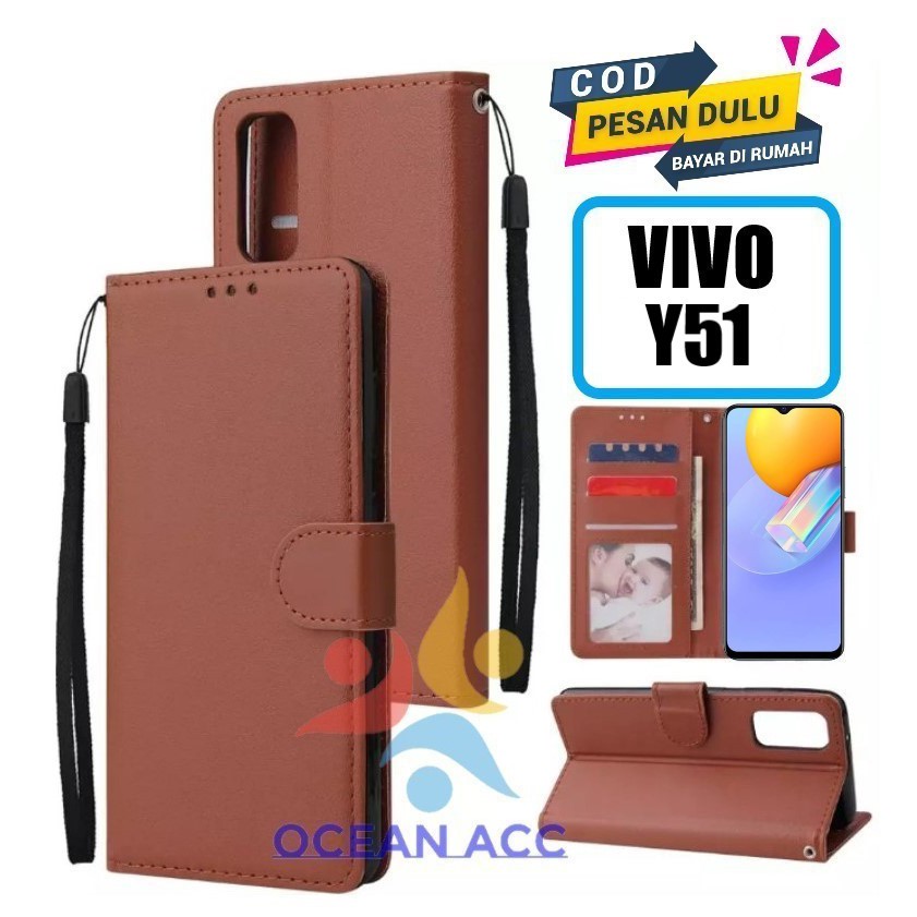 DOMPET HP UNTUK VIVO Y51 NEW LEATHER FLIP CASE VIVO Y51 NEW