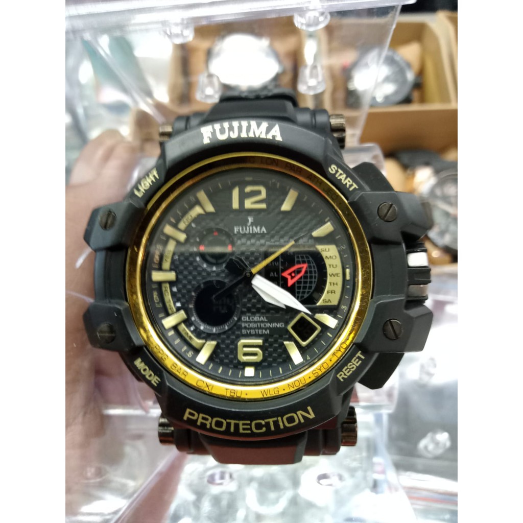 Jam Tangan Unisex (Pria/Wanita) Dual Time Water Resistance Gratis Kotak