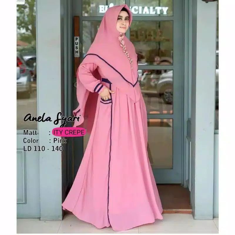 Gamis nafiza syari sale // ANELA SYARI set khimar cuci gudang // nafisa syari cuci gudang