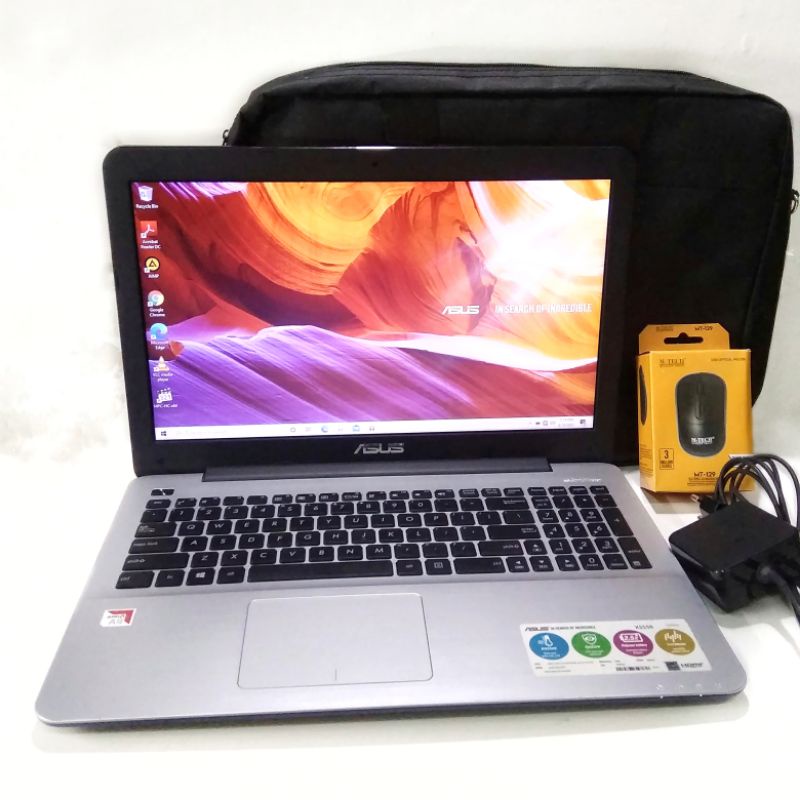 Asus X555B 15" AMD A9 RADEON R5 GRAPHICS RAM 4GB HDD 500GB Fullset Laptop Second murah