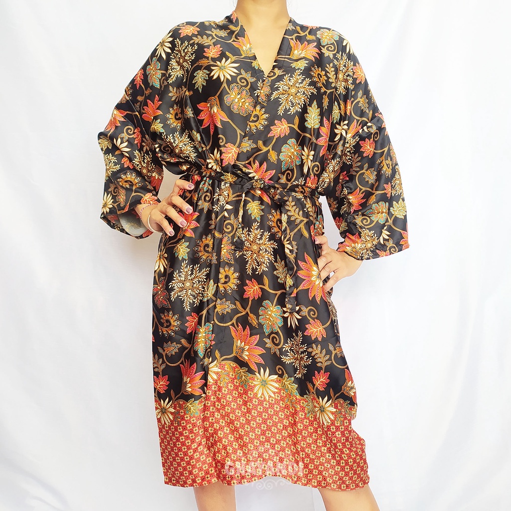 Kimono Batik Unisex Baju Tidur Wanita dan Pria Baju Mandi Motif Kekinian Bali