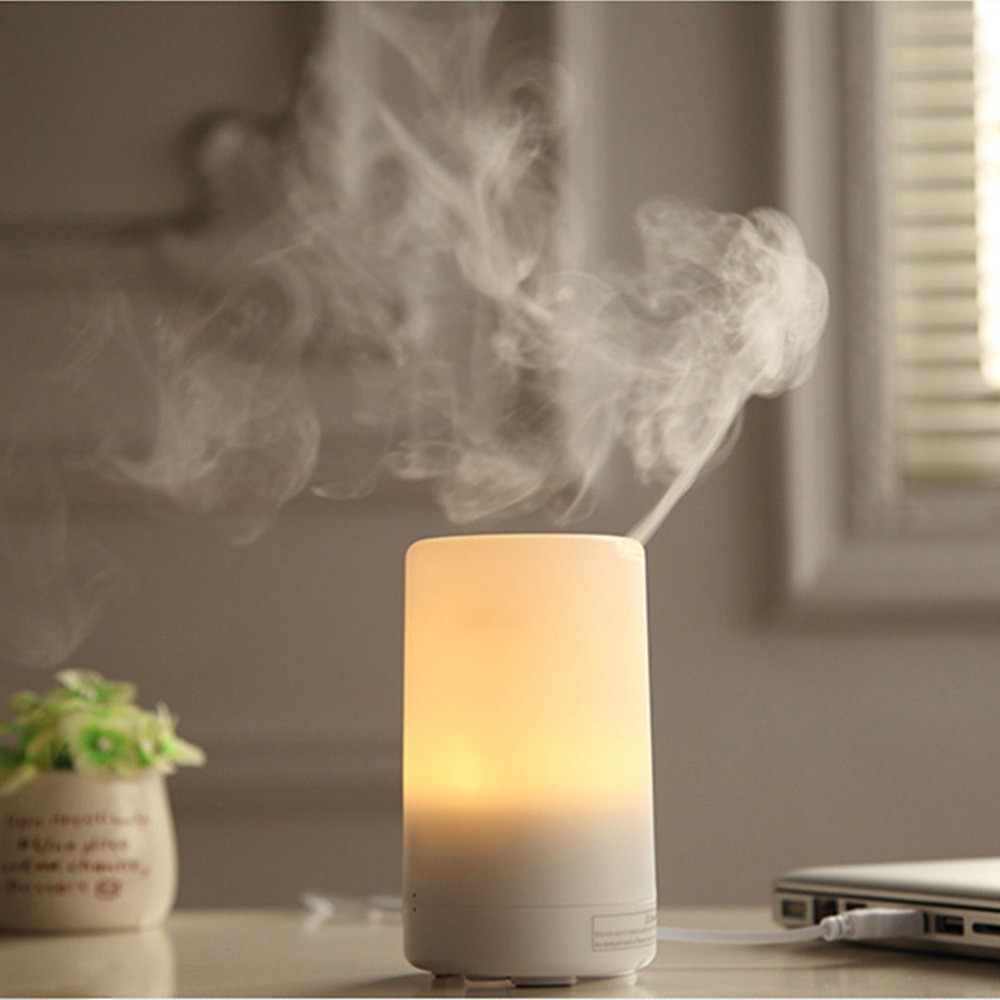 [TAFFWARE] Humidifier Aromatherapy Ultrasonic Pewangi Ruangan Air Diffuser Aroma Terapi Purifier Oil Nano Spray-Tabung 7 Warna