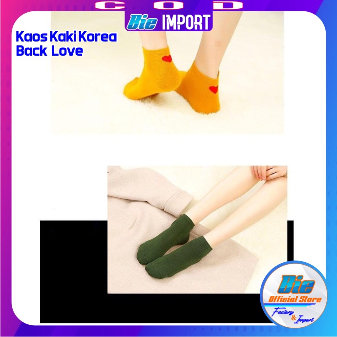 Kaos Kaki Korea Motif Black Love Impor Best Seller