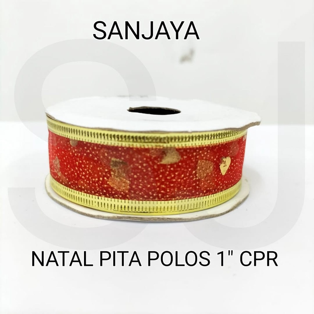 [36 Roll] Pita Natal Christmas Motif 2.5 Cm / Christmas Ribbon / Hiasan Dekorasi Pohon Natal / Natal Pita Polos 1&quot;