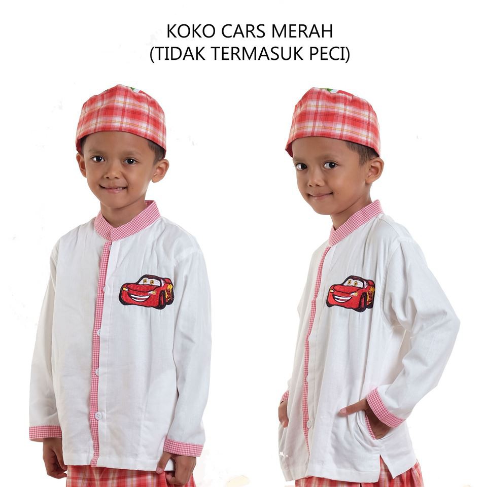BAJU KOKO ANAK CARS MERAH
