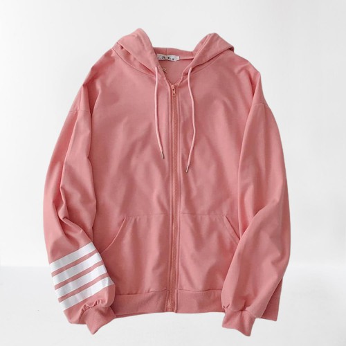 HOODIE ZIPPER WANITA STRIP HAND PREMIUM REGLAN SALUR