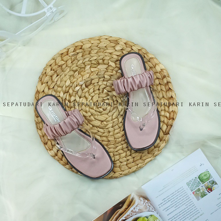 Sepatudari Karin Real PIc Sandal flat wanita Model Jepit Jelly KR SDF0044