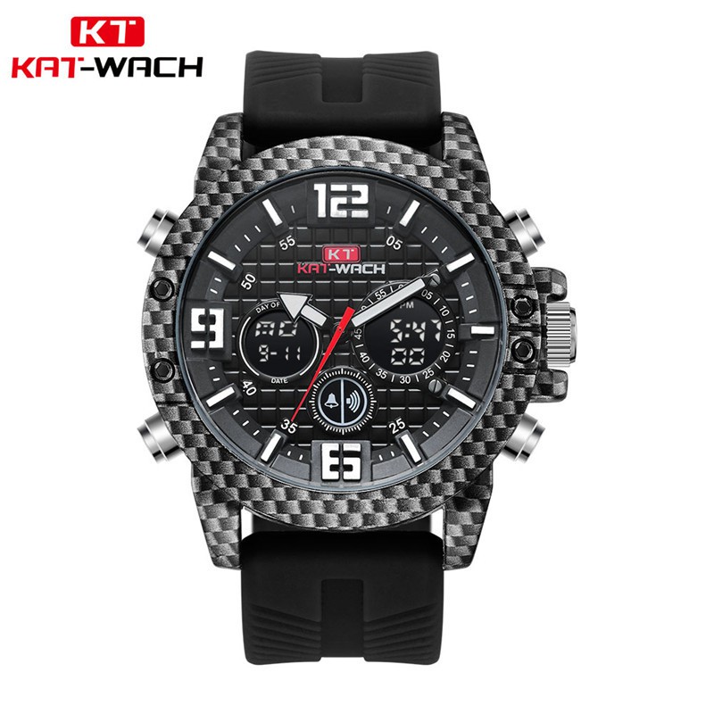 KAT-WACH KT1804 Jam Tangan Pria Digital Analog Tali Silicone WATCHKITE WKOS