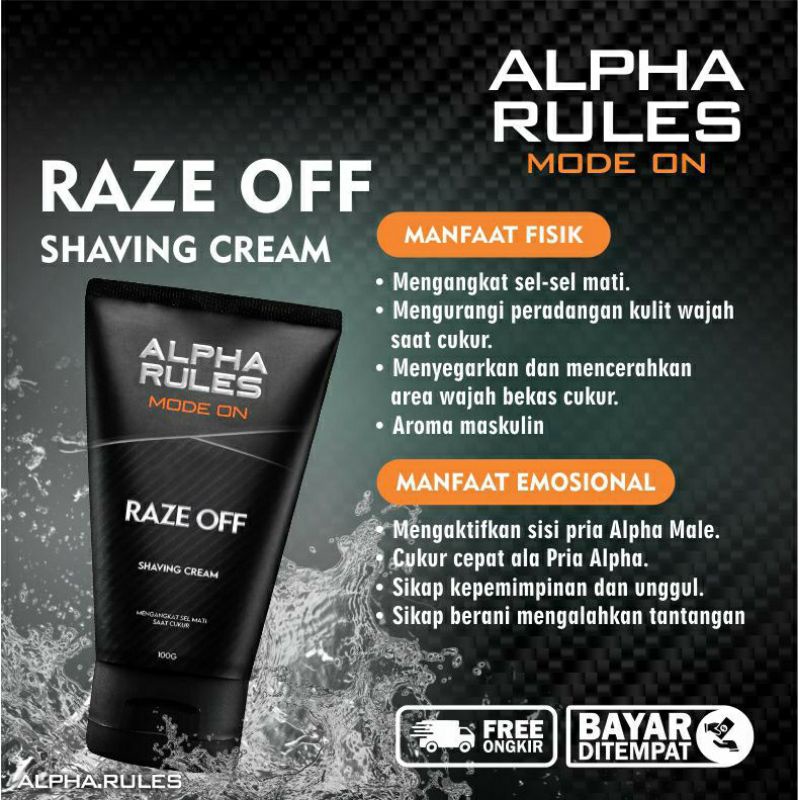 Alpha Rules Raze Off (shaving cream/krim cukur) cream cukur jenggot Original 100ml