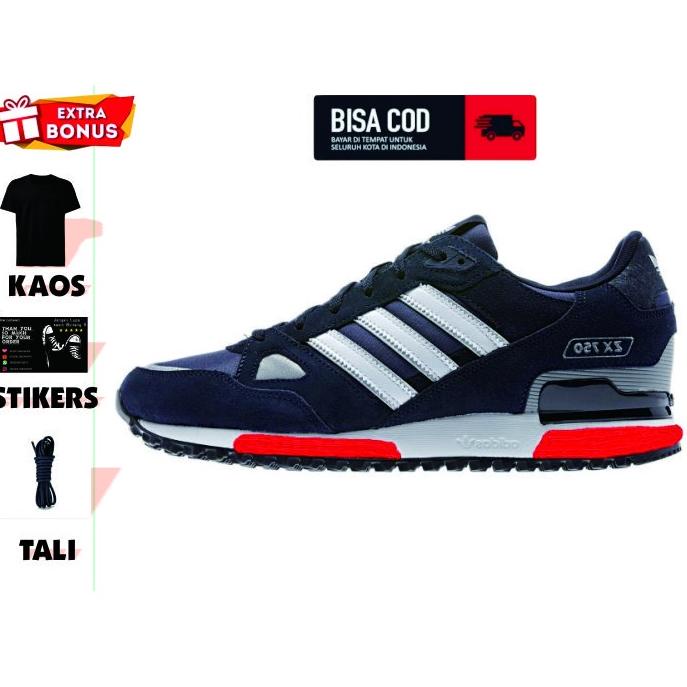 [KODE QHQ9Z] BIG SALE SEPATU ADIDAS ZX 750 SUEDE SNEAKERS MADE IN VIETNAM PROMO BESAR Navy