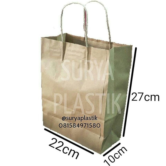 

✨ BISA COD ✨ Paper Bag 22x27 Kantong Kertas Cokelat Goodie Bag