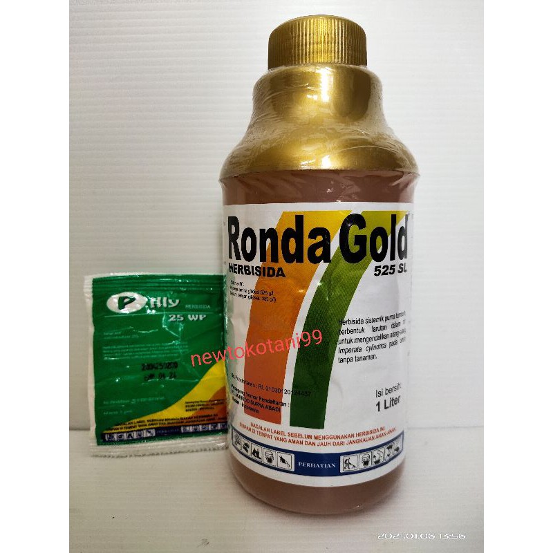 Herbisida RONDA GOLD 525 SL 1 liter basmi rumput alang alang hingga ke akar glifosat dari CBA