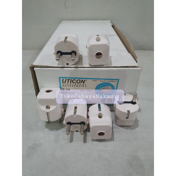 UTICON Steker Arde Segi S-28 / Colokan Listrik / Lampu / Plug SNI