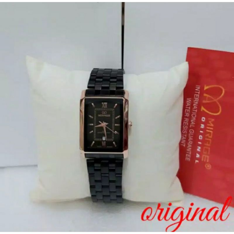 jam tangan wanita;MIRAGE M8577BSP-M ORIGINALS WATER RESISTANT~TGL~STAINLEES