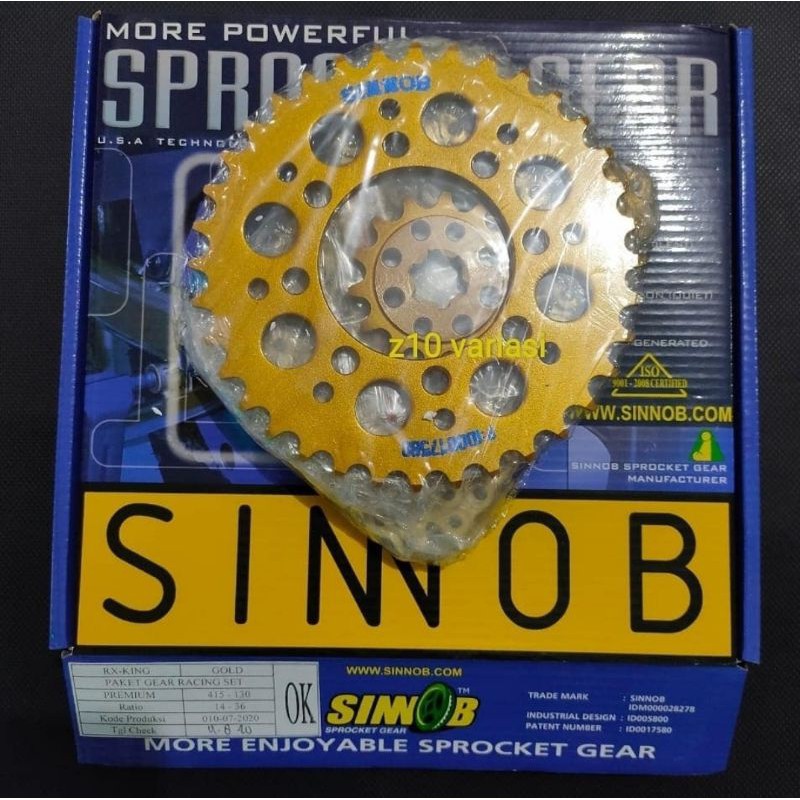 Gear Set Sinnob Premium Racing RX King Gold (36)