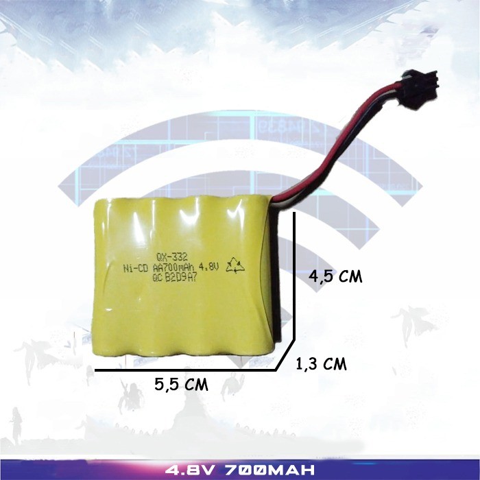 GROSIR 4.8v 700mah Baterai Charger RC Mainan Elektronik Anak Mobil - BATERAI 4.8V700