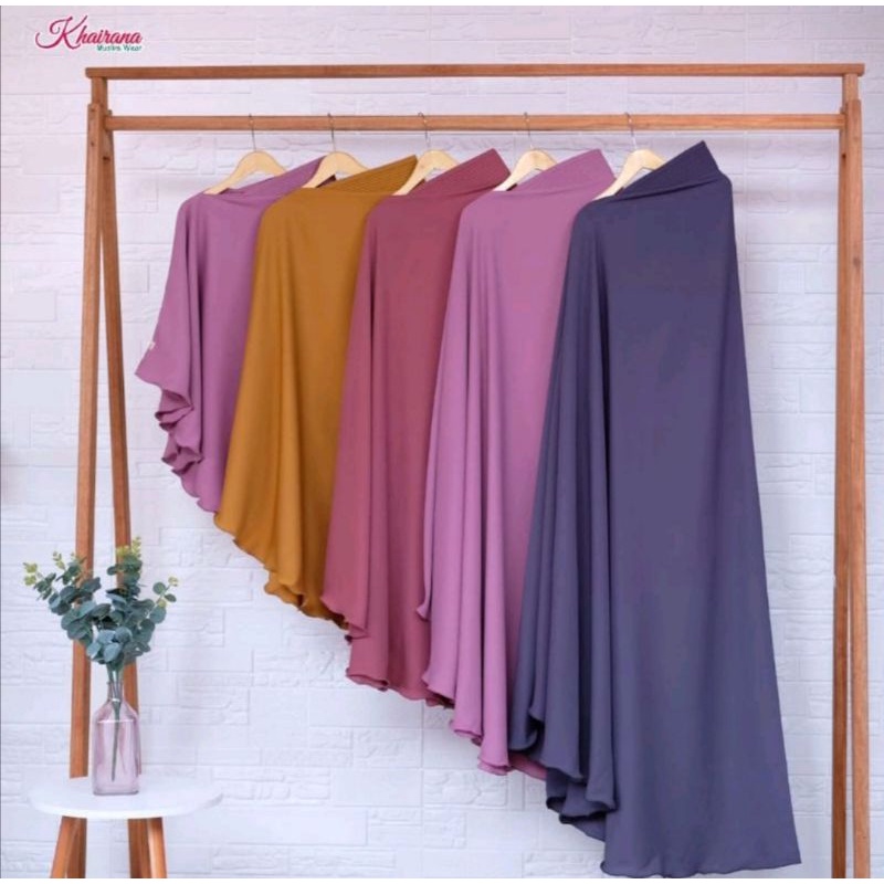 Khimar Reguler Jilbab Pad Antem Hijab Nonpad by Khairana Muslim Wear Size S M L XL XXL