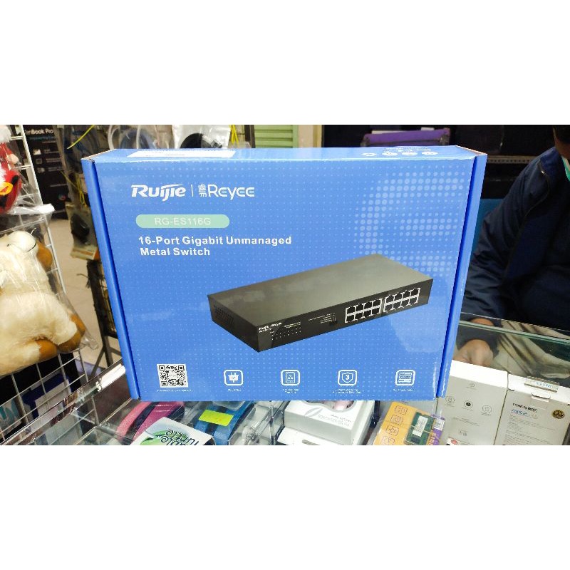 SWITCH HUB RUIJIE 16 PORT GIGABIT 10/1000 METAL