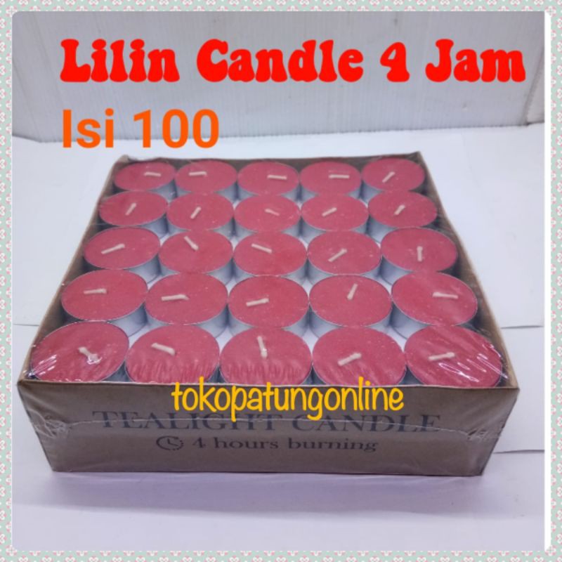 Lilin Aromaterapi Candle Tealight Merah 4 Jam