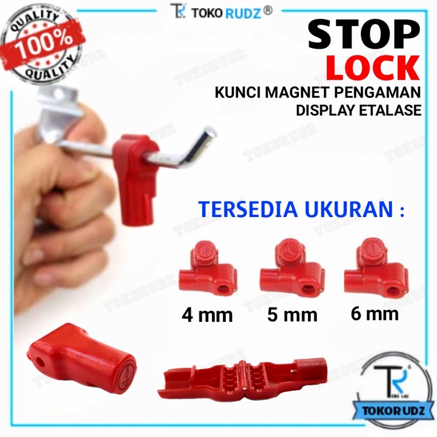 Stop Lock Gembok Kunci Magnet Pengaman Barang Hanger Display Etalase Anti Maling