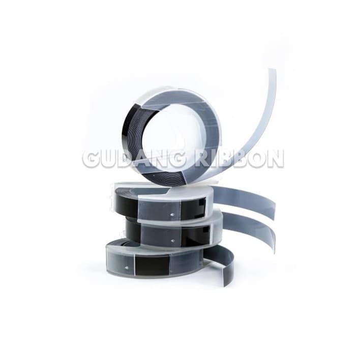 

LABEL DYMO EMBOSS BLACK 9mm PANJANG 3meter