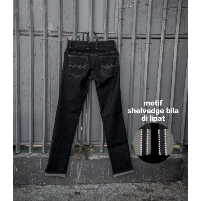 BIG SIZE RAW DENIM  (SIZE 41S/D50) SELVEDGE MIONIS BLACK 14 OZ