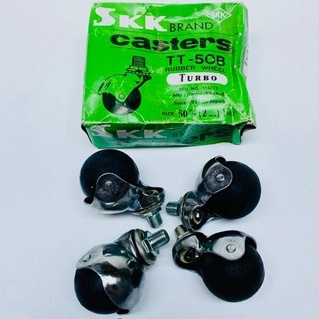 4 BIJI/1 SET - Roda Karet SKK TT - Roda SKK-TT50B Bulat Baut - Roda Kursi 50mm 2in - Roda Casters SKK Turbo Hijau